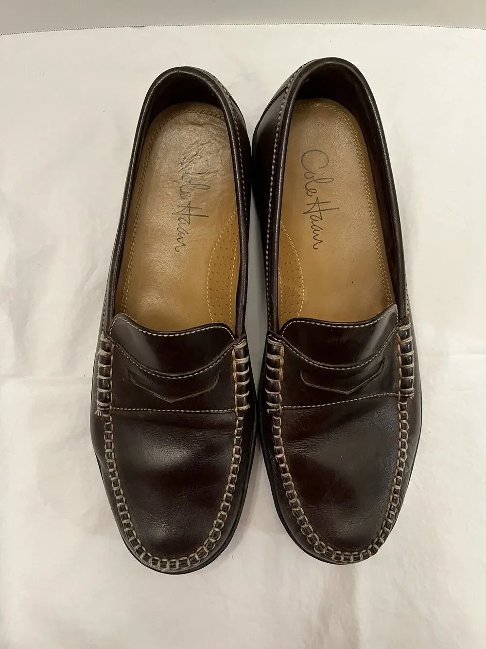 Size 8.5 Cole Haan Men’s Brown Leather Oxford Penny Loafers C07638 x F09